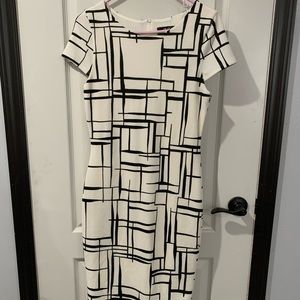 White and Black Midi Dress